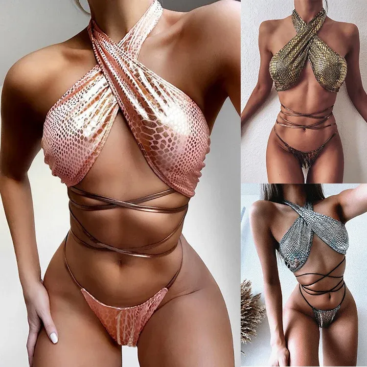 Damen Snakeskin Bikini Set – Maréssa