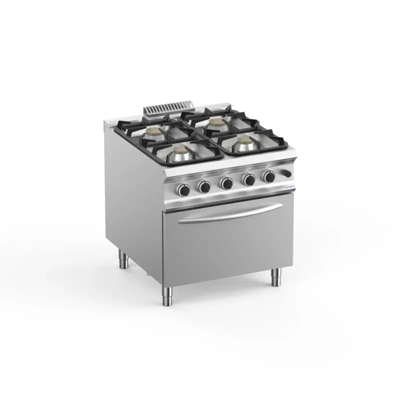 Gasherd Dexion Lux 980 - 80/90 mit Elekrobackofen - 4 Kochstellen - 36 kW