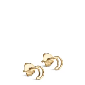 18kt Gold-Plated Organic Moon Stud Earrings