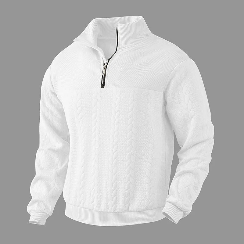Herren Strickpullover mit Reißverschluss und strukturiertem Design – Norvane