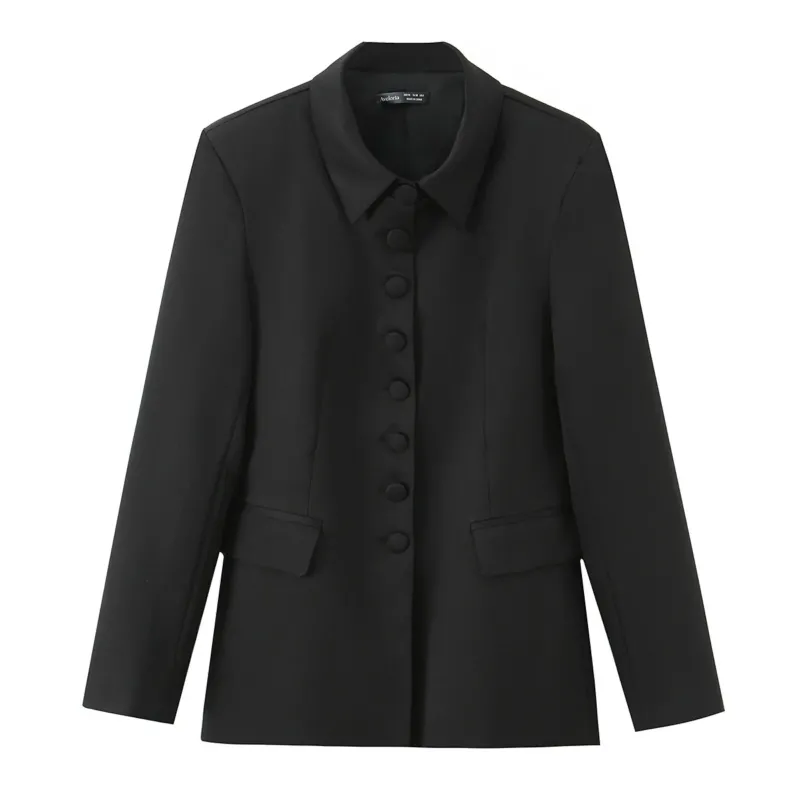 Damen Taillierter Blazer mit bezogenen Knöpfen und Pattentaschen Echo Archiv