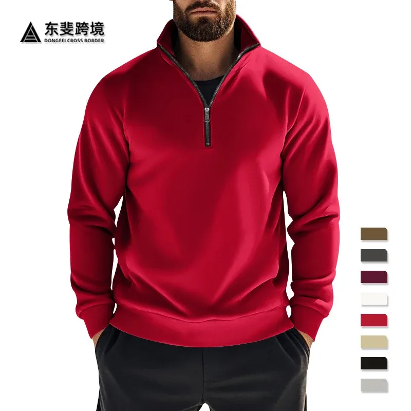 Herren Strickpullover mit halbem Reißverschluss und warmem Innenfutter – Norvane